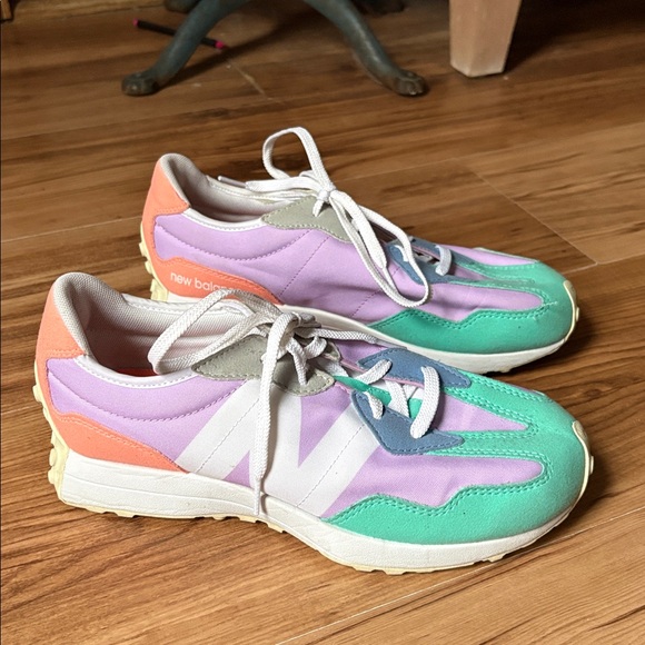 New Balance 327 Women's Pastel Sneakers - Purple, Green, Pink - Picture 7 of 10